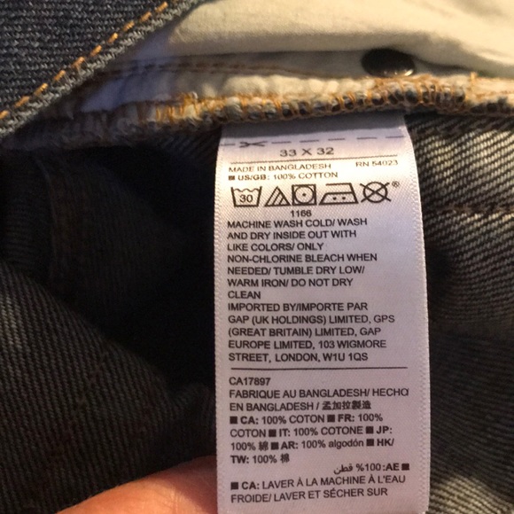 NWT Men’s 33 / 32 Gap Straight Denim Jean👖❤️ - Picture 6 of 6